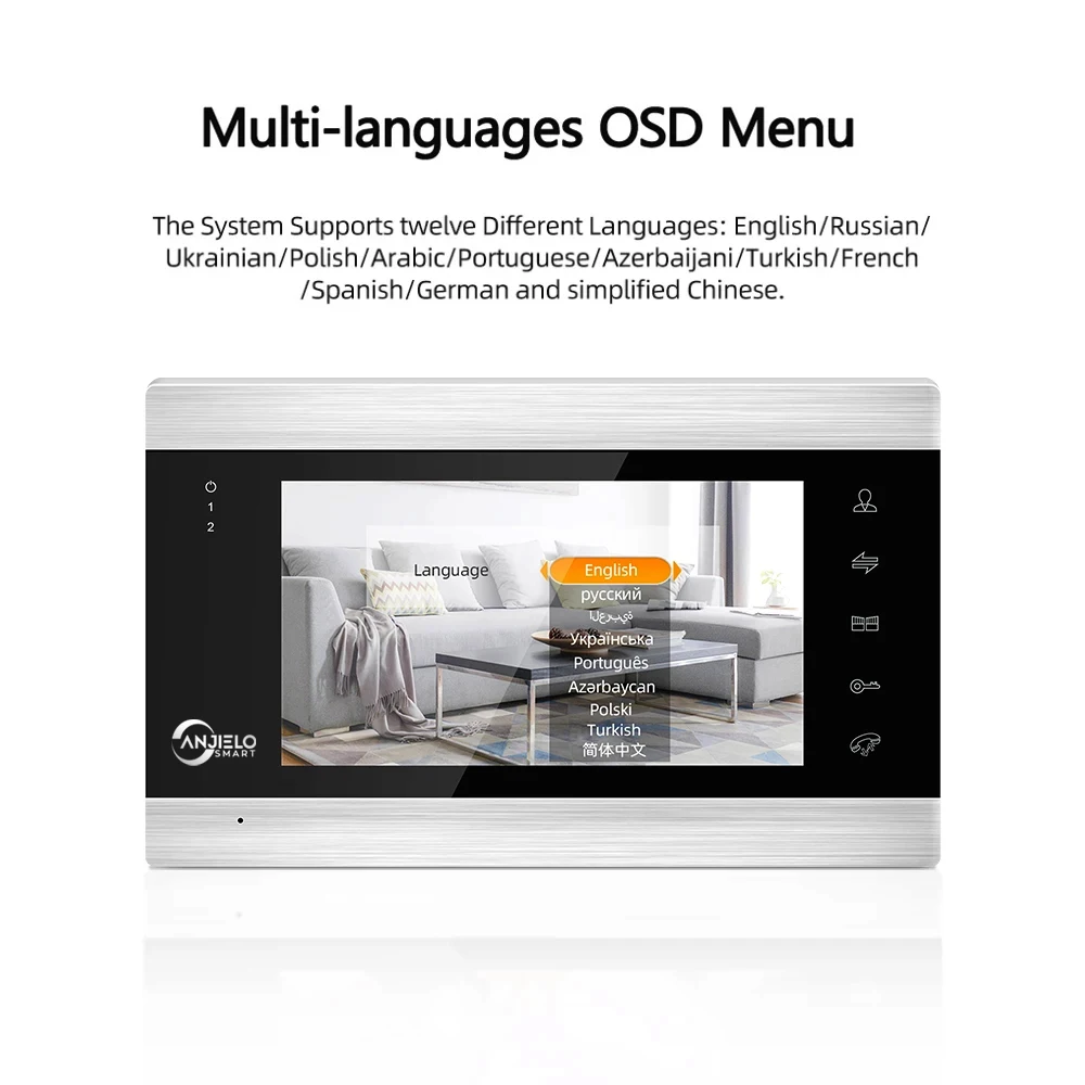 Tuya-Wi-Fiカメラ付きインターホン,双方向オーディオ付きドアベル,スマートホーム用,7インチ