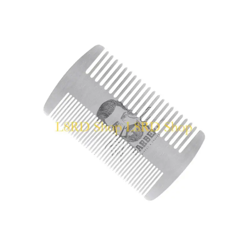 L8RD Unisex Stainless Steel Grooming Comb Professional Credit Card Sized Grooming Comb Portable Hair Management Accessories