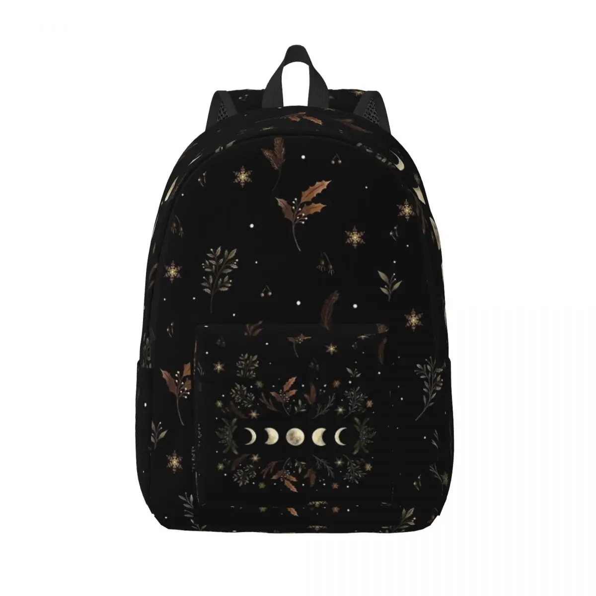 Moonlit Garden Classical Backpack Gift Student Work Boho Floral Vintage Wicca Daypack for Men Women Laptop Computer Canvas Bags