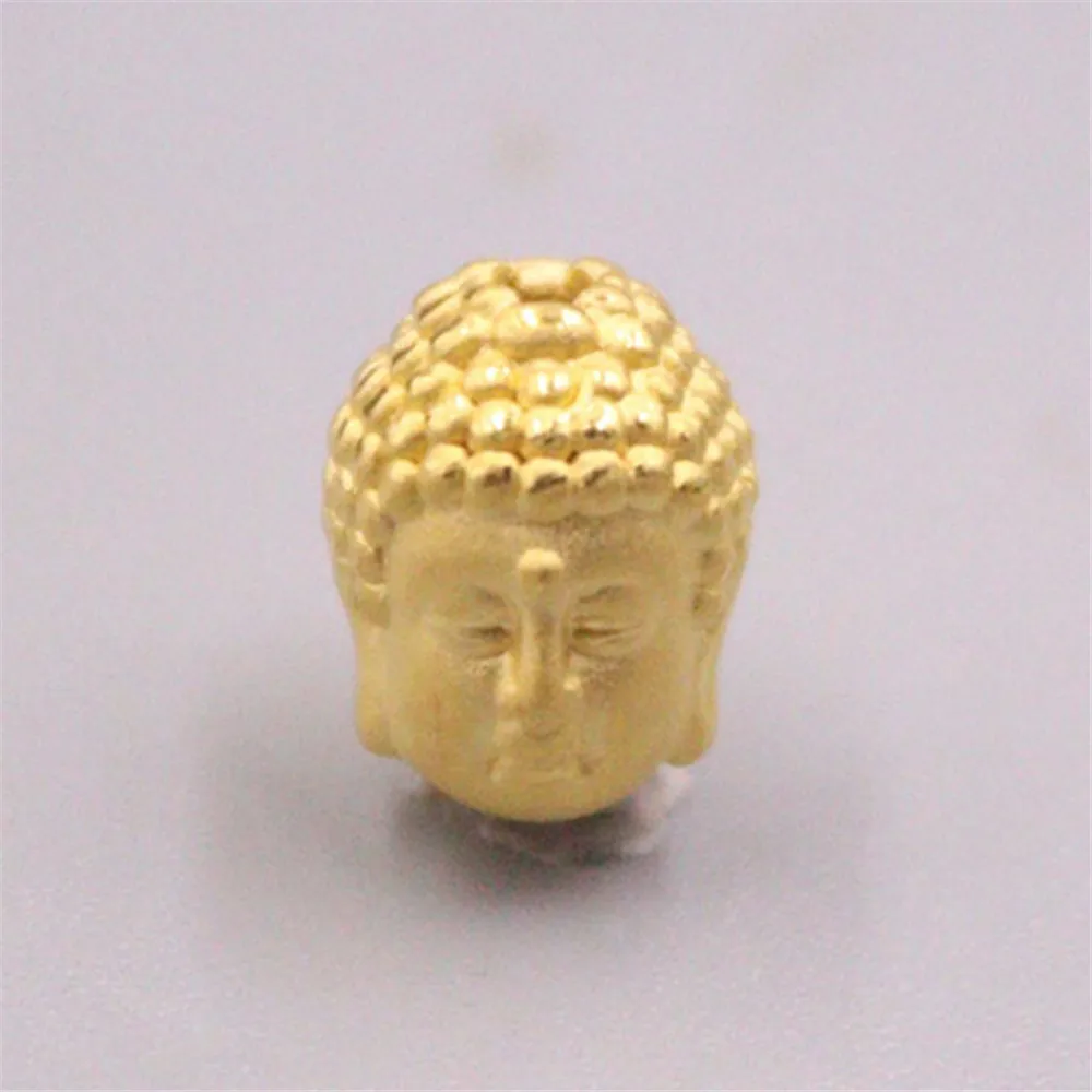 1pcs Pure 999 24K Yellow Gold Women 3D Lucky Buddha Head Pendant 0.8-1g