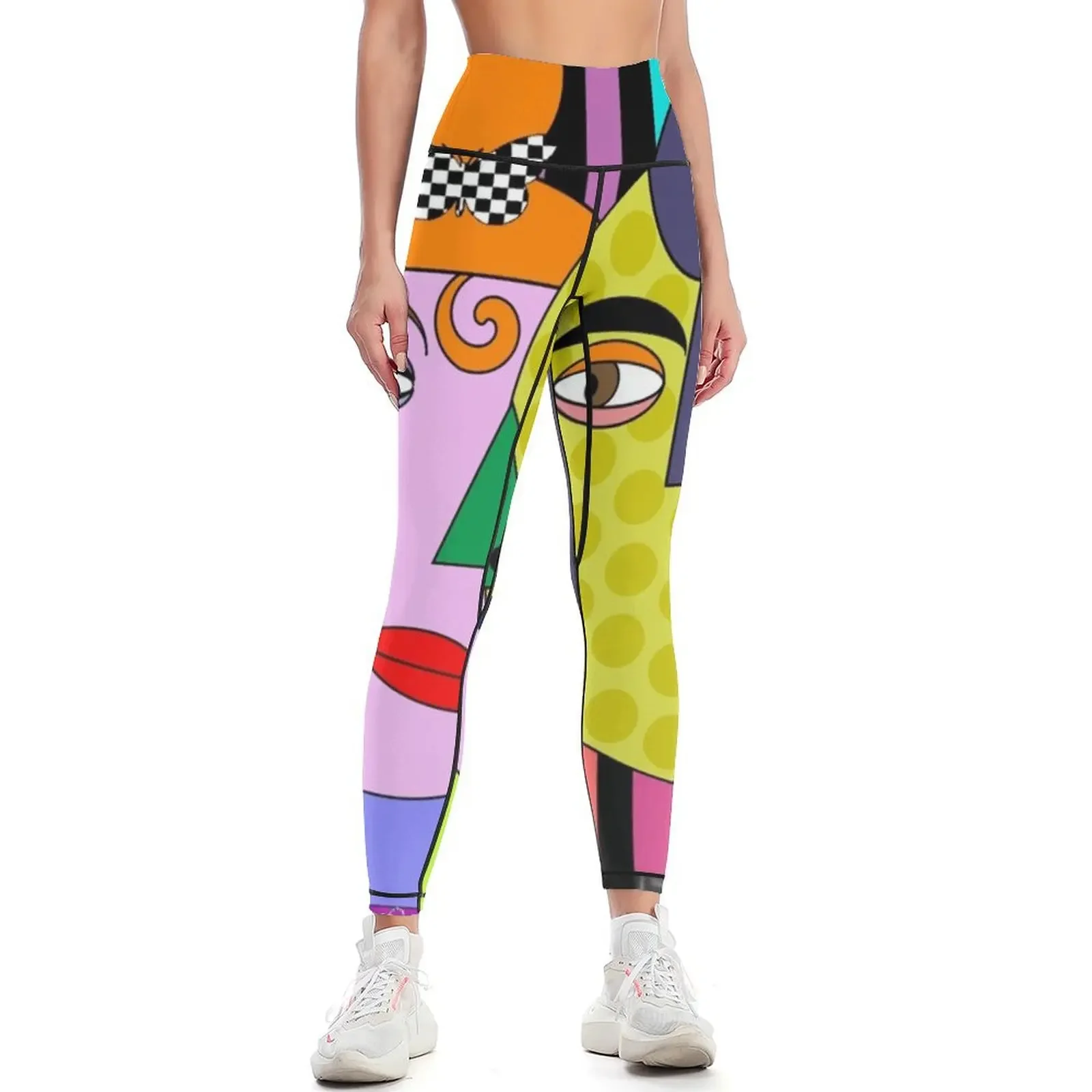 

Lovers with Dots and Stripes Leggings Women sports high waist leggins push up woman Women's push up Womens Leggings
