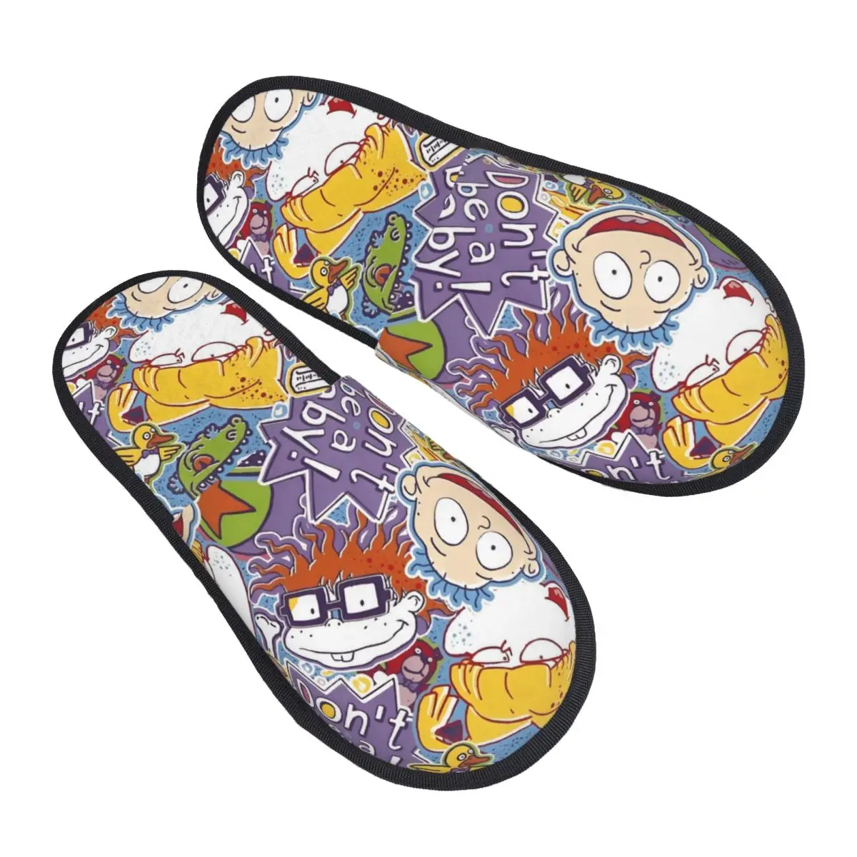 

Женские домашние тапочки с принтом R-Rugrats, мягкие теплые милые пушистые тапочки из пены с эффектом памяти с героями мультфильмов, домашняя уличная обувь