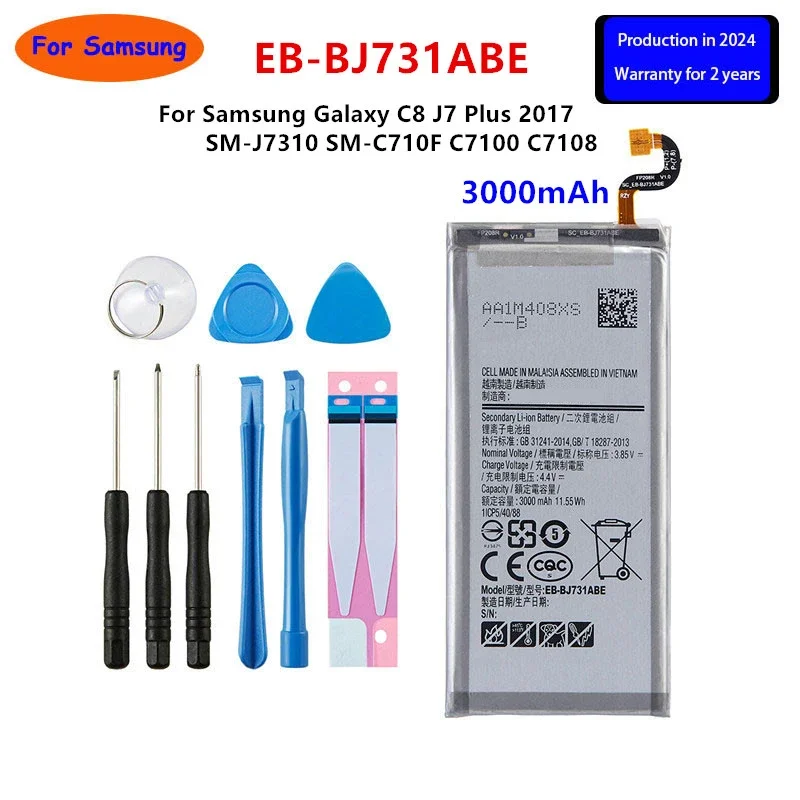 

Brand New EB-BJ731ABE 3000mAh Battery For Samsung Galaxy C8 J7 Plus 2017 SM-J7310 SM-C710F C7100 C7108 Batteries+Tools