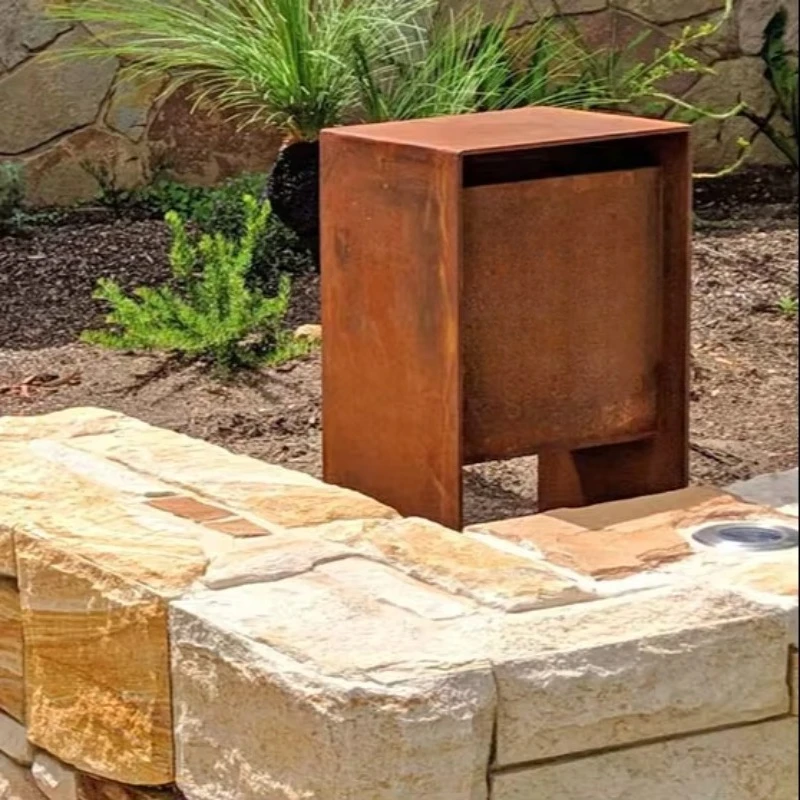 Metal Outdoor Parcel Mailbox Parcel Mailbox Corten Steel Mailbox
