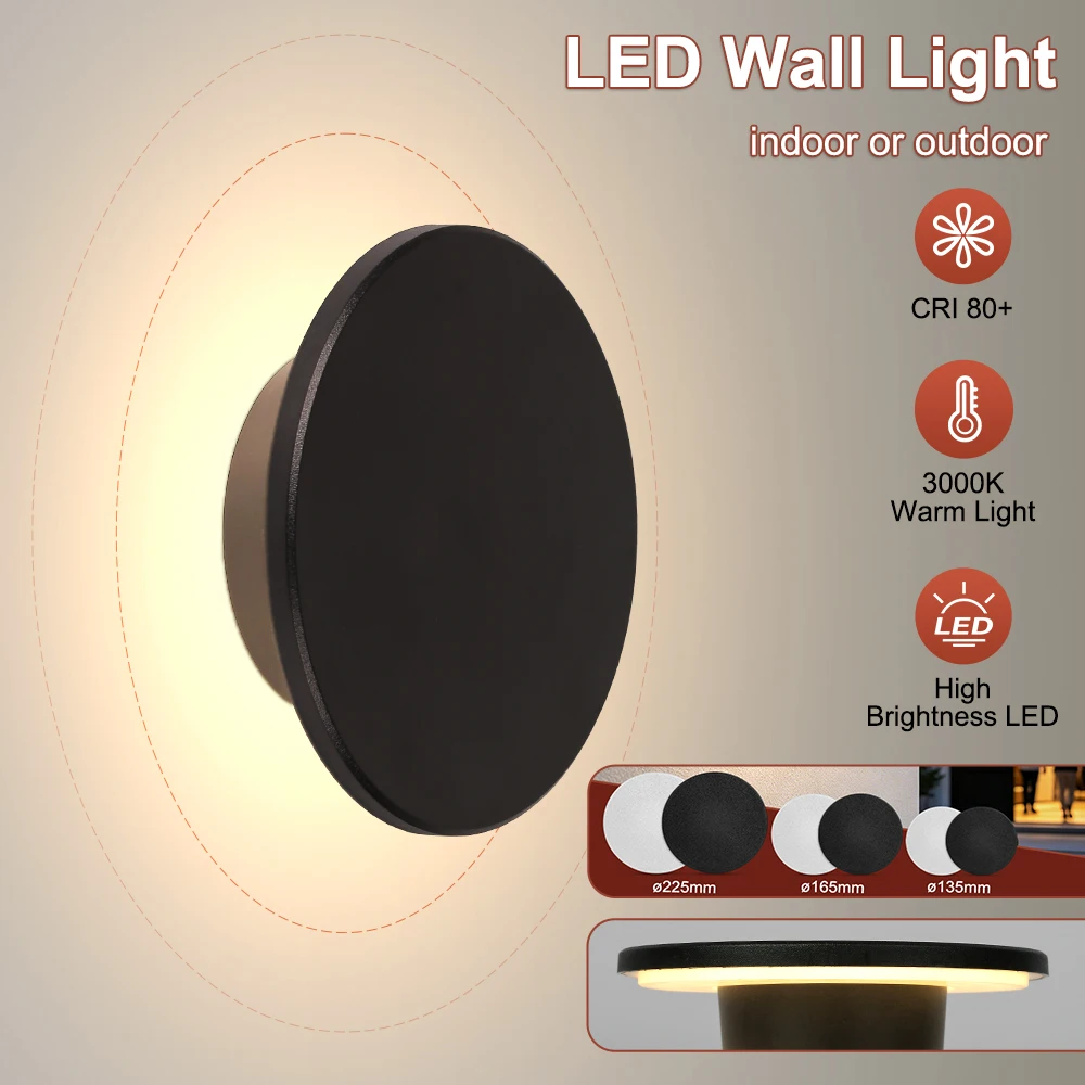 Waterproof Outdoor Wall Light 110V220V Wall Lamp Modern For Garden Backyard Decor Porch Light High Brightness Indoor Bedroom LED