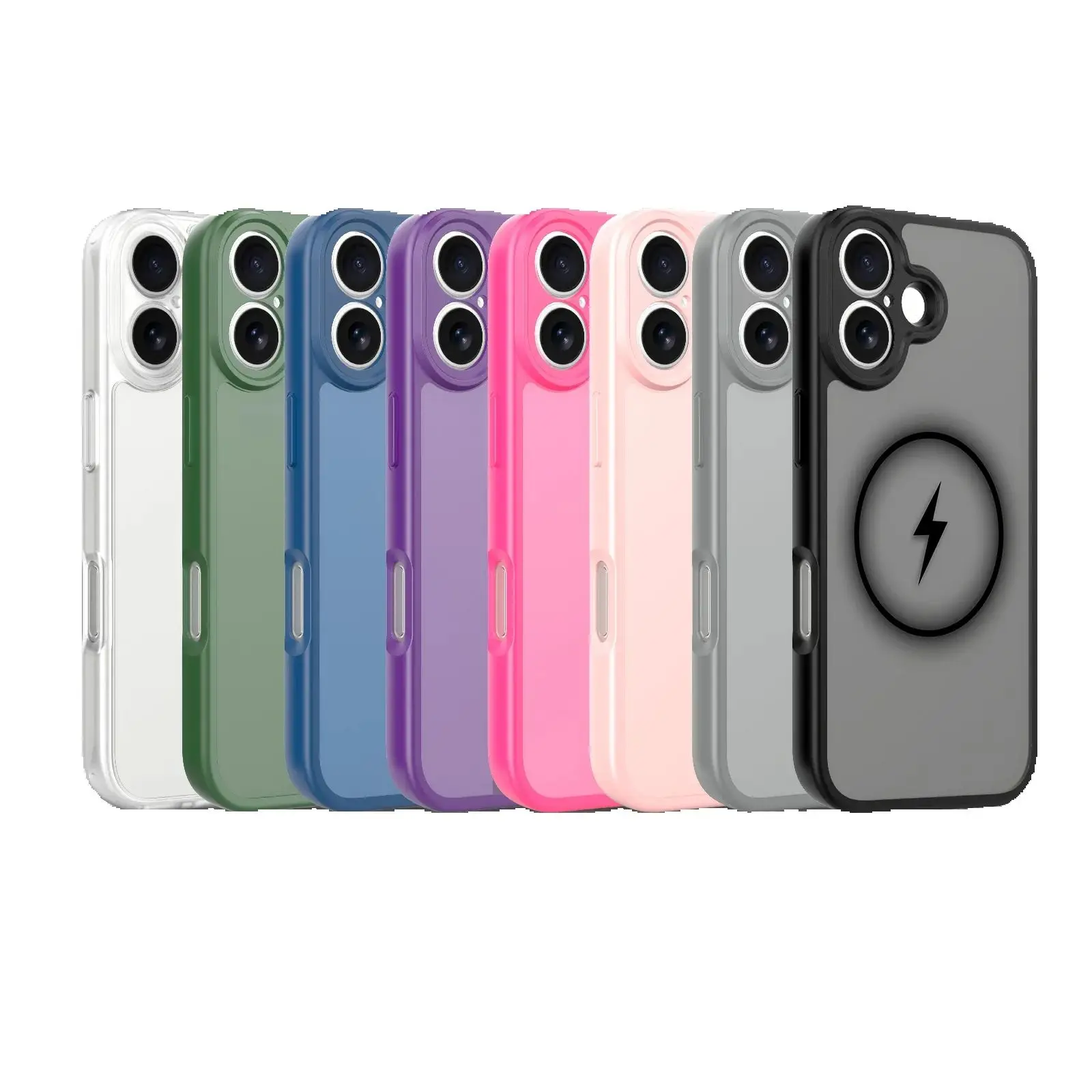 

hot For iPhone 17/Pro Max/Pro/Air Anti fall precision hole Shockproof Wireless Charging Cover Candy color Translucent Phone case