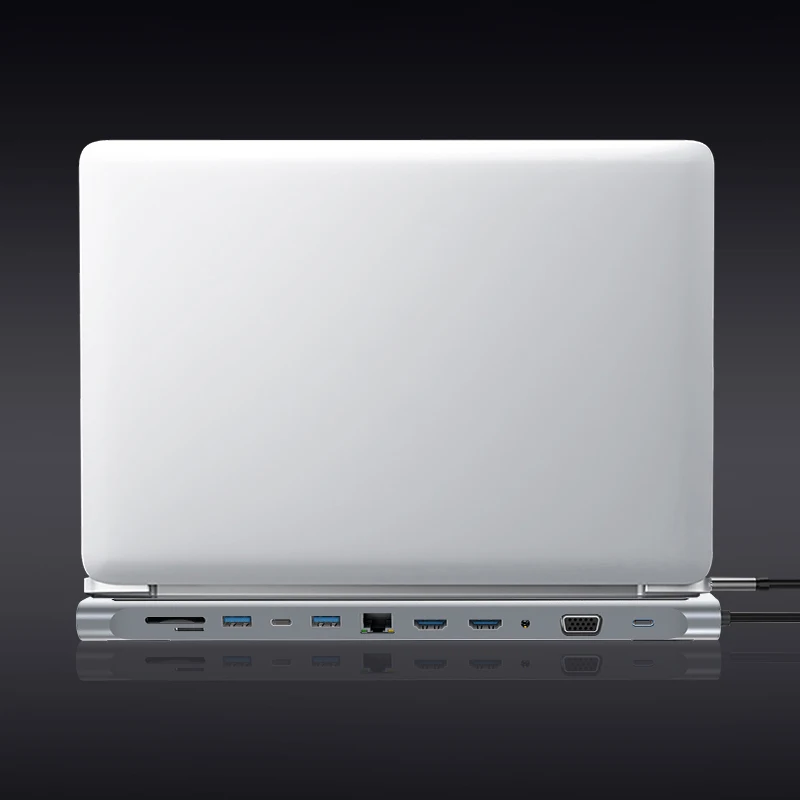 C Dock Dual HDMI-compatible VGA USB Hub Adapter Type C Laptop Docking Station For HP Elitebook Dell XPS ThinkPad Asus