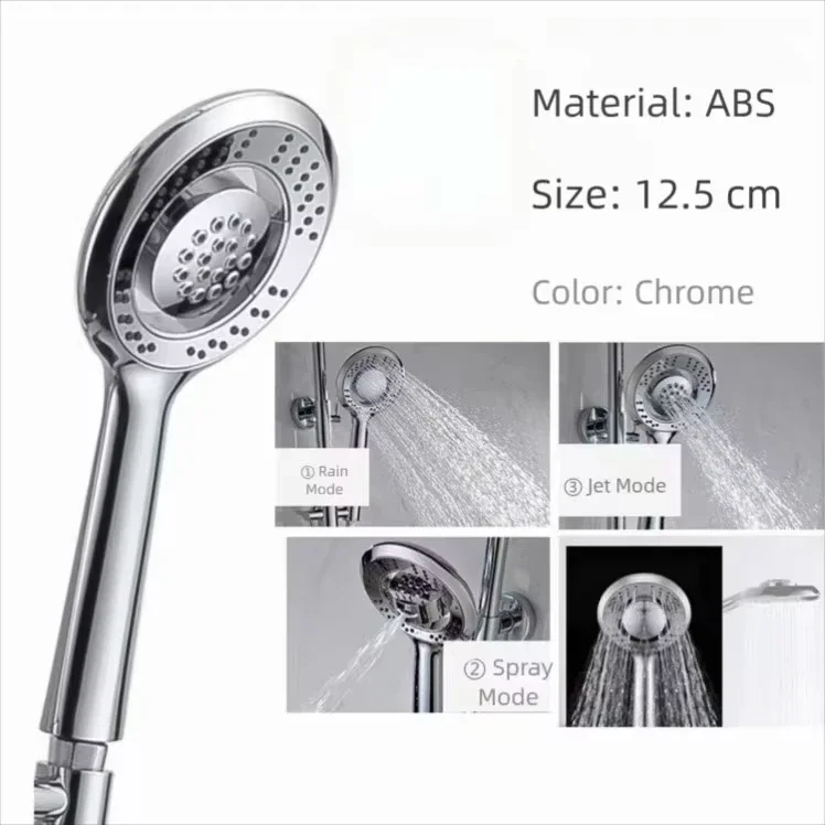 4 Modes 360° Rotation High Pressure Filter Shower Head Large Water Output Universal Water‑Saving Oxygen Bathroom Showerhead