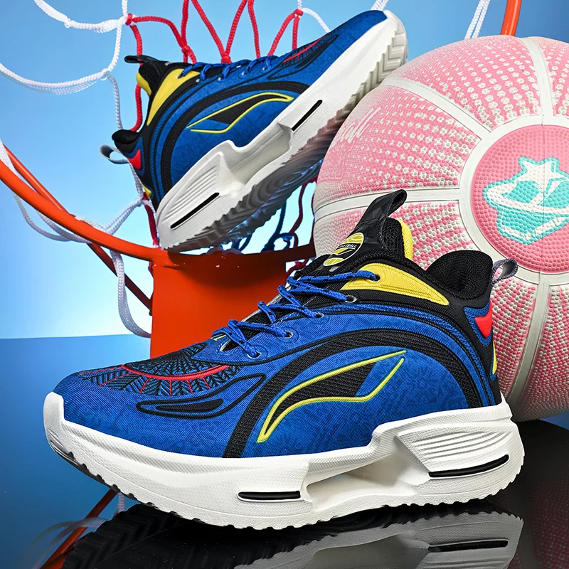 

Original Blue Children's Basketball Shoes Boys Brand Sneakers Lightweight Non-slip Platform Basketball Sneakers Kids Trainers