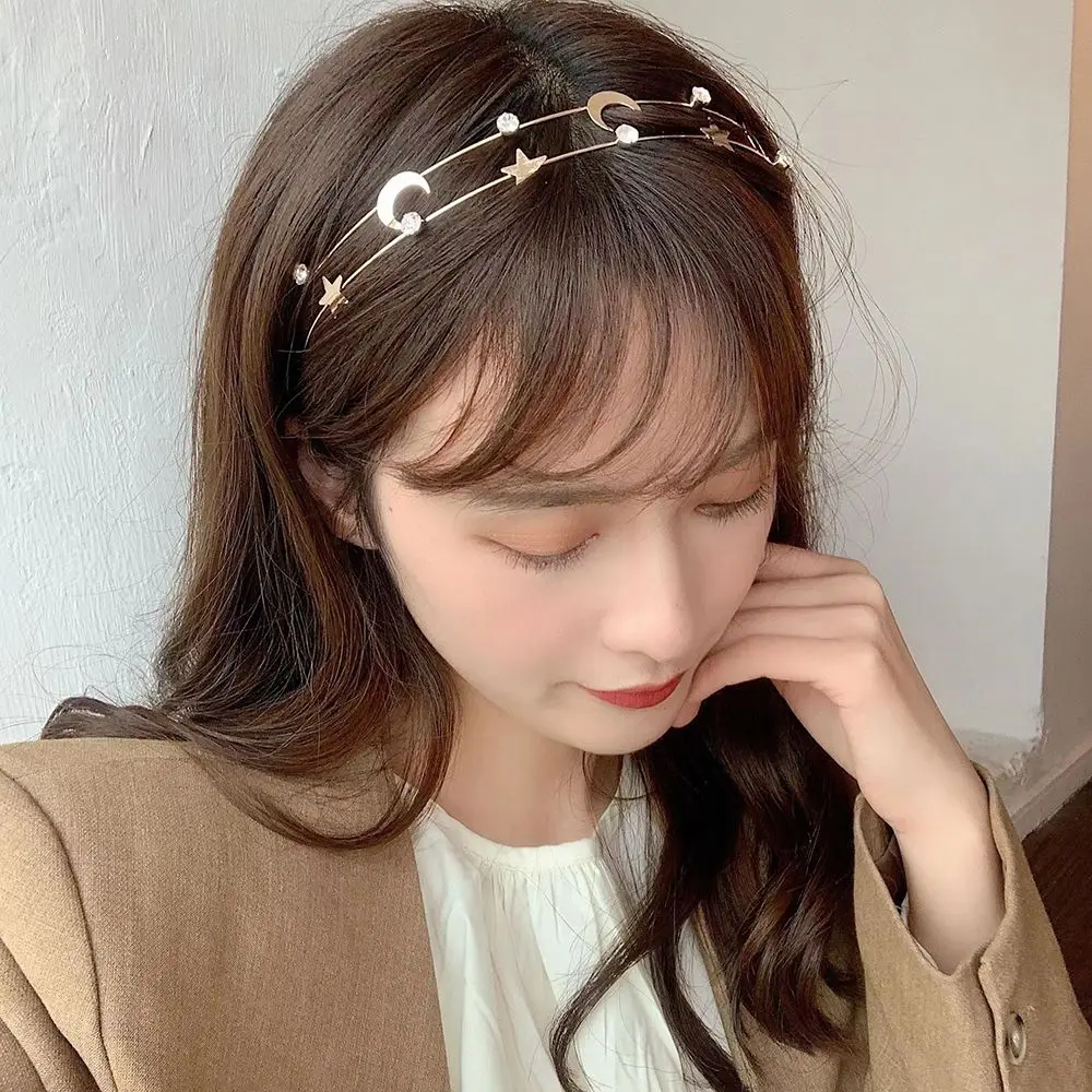 Korean Multi-layer Metal Headband For Women Butterfly Star Moon Hairband  Fashion Hair Hoop Elegant Headwear Hair Accessories