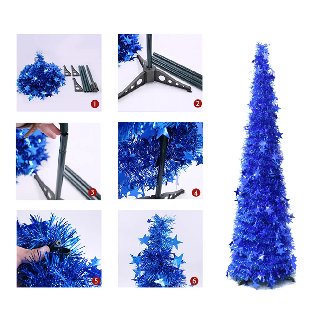 

Folding Christmas 120 Cm PET Plastic Telescopic Xmas Decor Christmas Party Decoration Reusable Bedroom Living Room