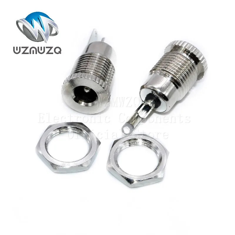 5PCS/Lot DC-099 5.5*2.1 2.5MM DC Power Jack Socket DC099 Female Panel Mount Connector Metal 5.5*2.1MM 5.5*2.5MM