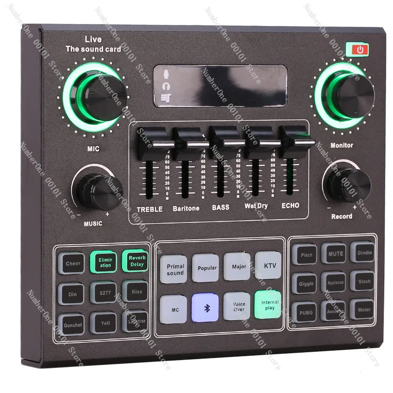 V9 Sound Card Microphone Set USB Sound Card Live K Song Computer Mobile Phone V8 Upgraded Version