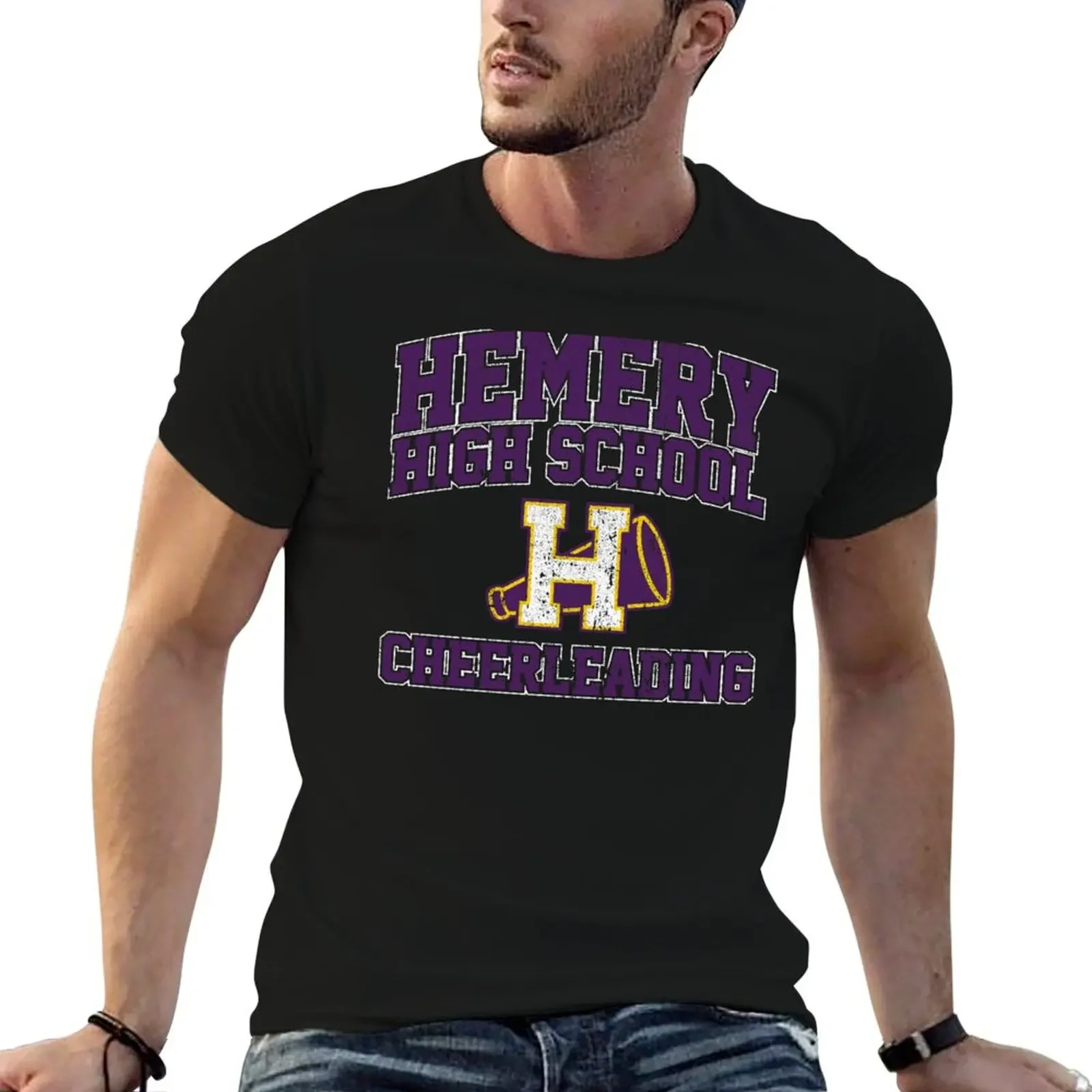 Hemery High School Cheerleading T-Shirt anime stuff blanks men t shirts high quality