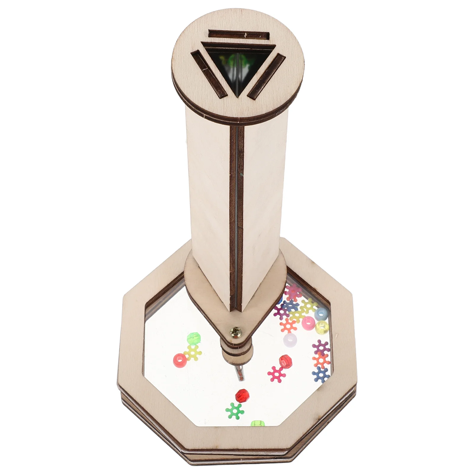 2Sets DIY Rotating Wooden Kaleidoscope Science Experiment Set for Kids Creative Handmade Stem Crafts Party Decor