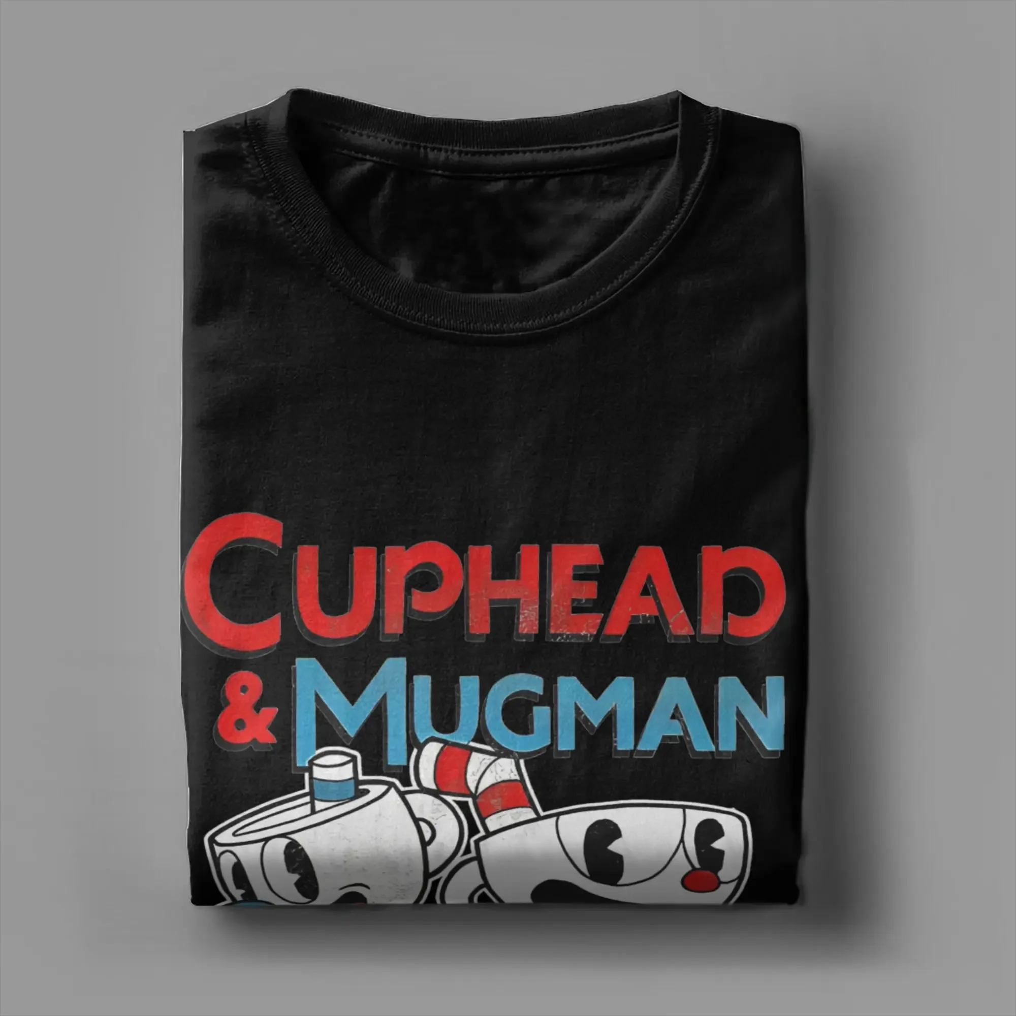 Cuphead & Mugman Dynamic Duo Outfit Men Women T Shirt Pure Cotton Tee Printed T-shirt Clothing