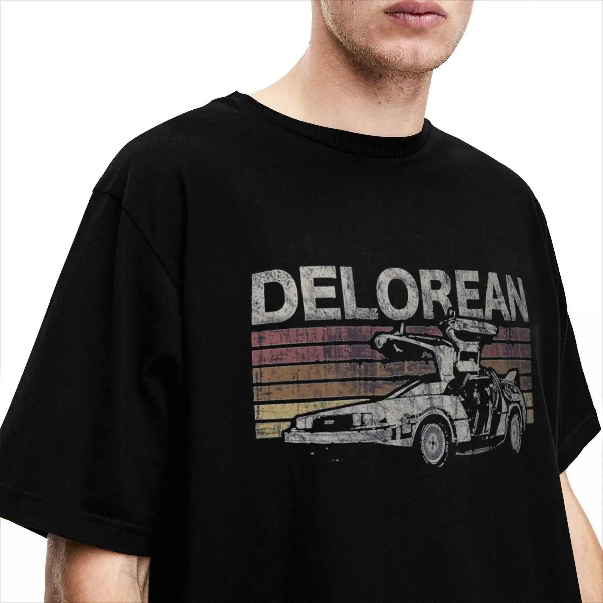 DeLorean Punk T Shirt Beach Rock Music Vintage T Shirts Cotton Hippie Tee Shirt For Men Short Sleeve Casual Top Tees