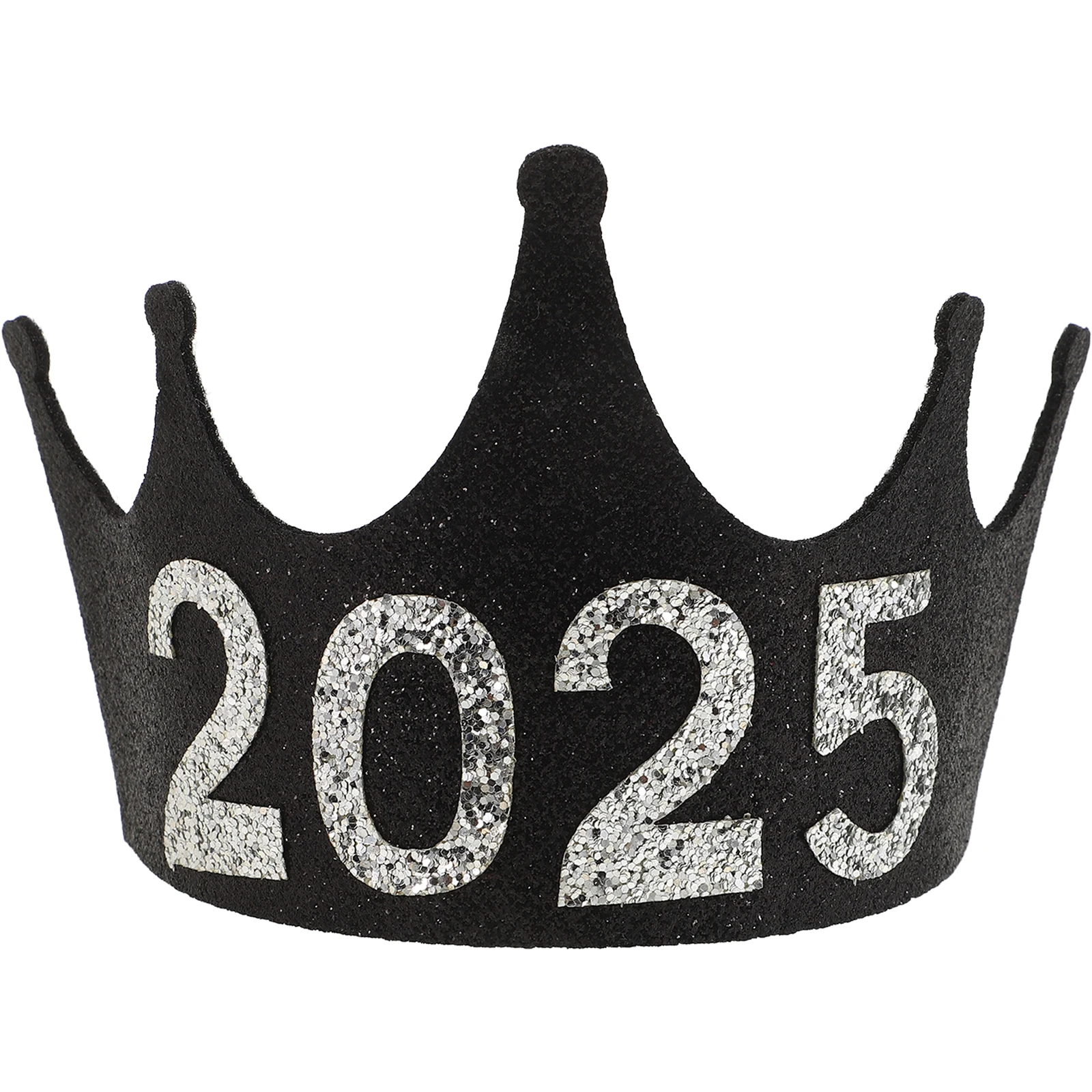 

2025 New Year Glitter Crown Headband Party Decoration Happy New Year's Eve Accessory Costume Headwear Role Playing Glitter Hat