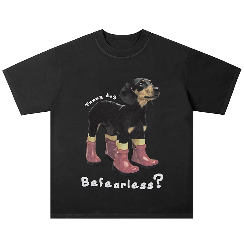 

Летние мужские футболки с коротким рукавом в стиле хип-хоп, футболки с рисунком забавной собаки, уличная одежда, модные повседневные мягкие хлопковые футболки в стиле Харадзюку