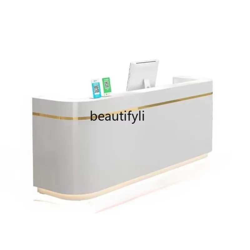 New Light Luxury Beauty Salon Cashier Light Luxury Clothing Barber Shop Simple Modern Oral Clinic Front Desk Reception Counter