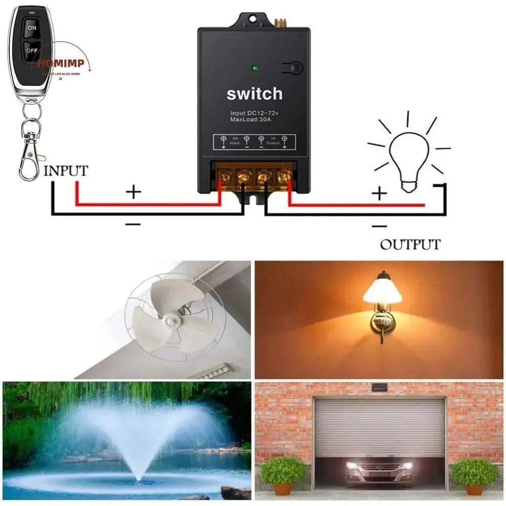 

433Mhz Remote Control Switch DC 12V-72V High Power Wireless Controller Convenient Micro Receive LED Lamp Controller Fans