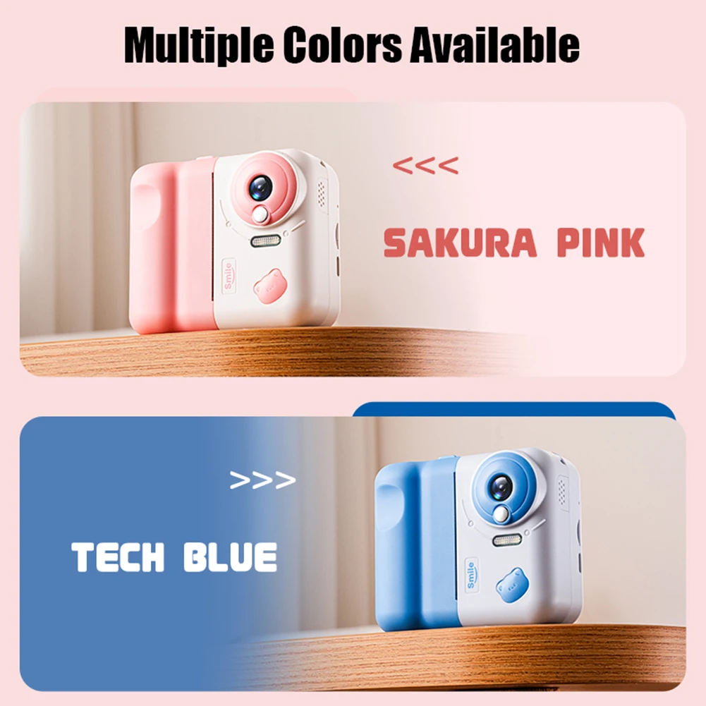 HD 1080P Kids كاميرا طباعة فورية صغيرة كاميرا طباعة الصور الفورية كاميرا فيديو اللعب هدية عيد ميلاد للفتيات الفتيان الذين تتراوح أعمارهم بين 3-12 #6