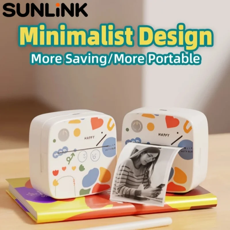 

1pc Mini Label Printer Home Office School Store Inkless Thermal Graffiti Logo Printing Machine Girl Boy cute Birthday Gift