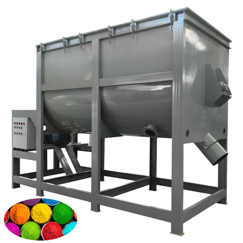 Powder Mixing Equipment Machine 2 Ton Horizontal Granule Screw Mix Machine Fertilizer Compost Mixing And Bagging Machines