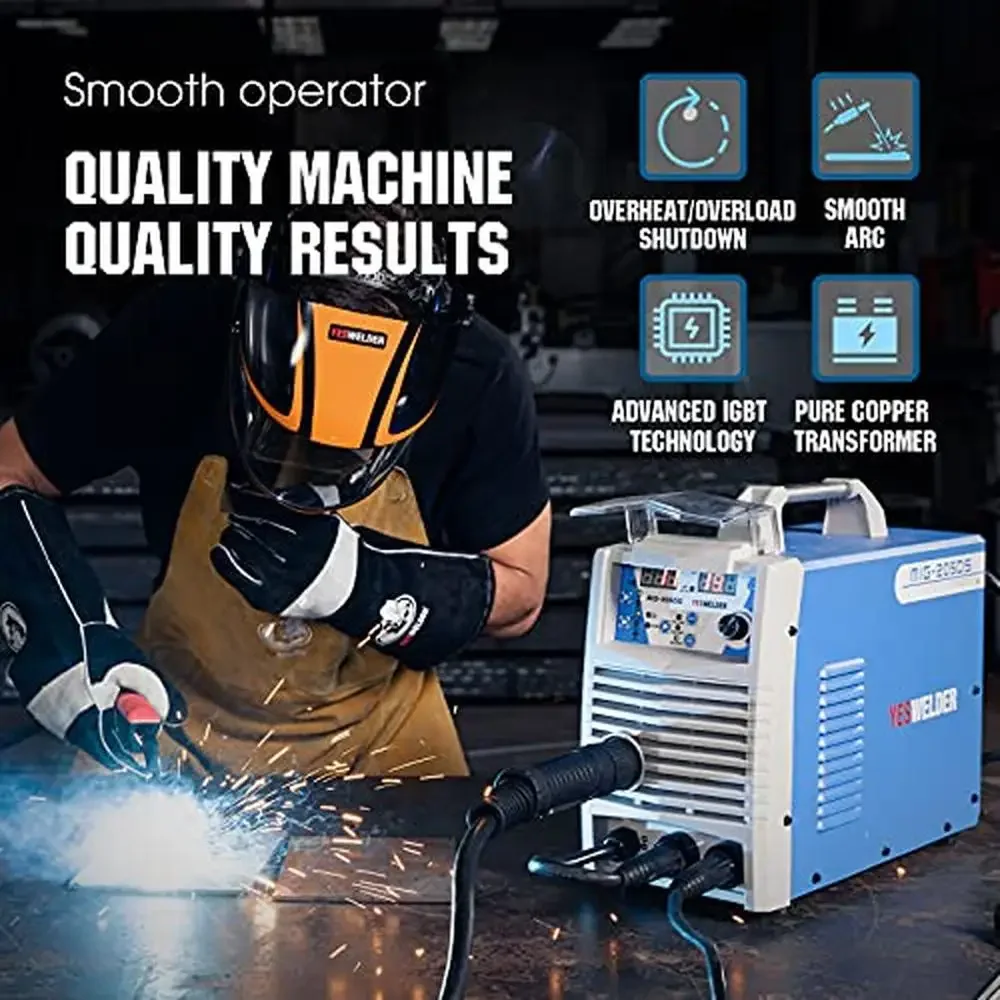 Multi-Function 200Amp Dual Voltage MIG Welder Gas/Gasless MIG/Lift TIG/ARC 4 in 1 Welding Machine