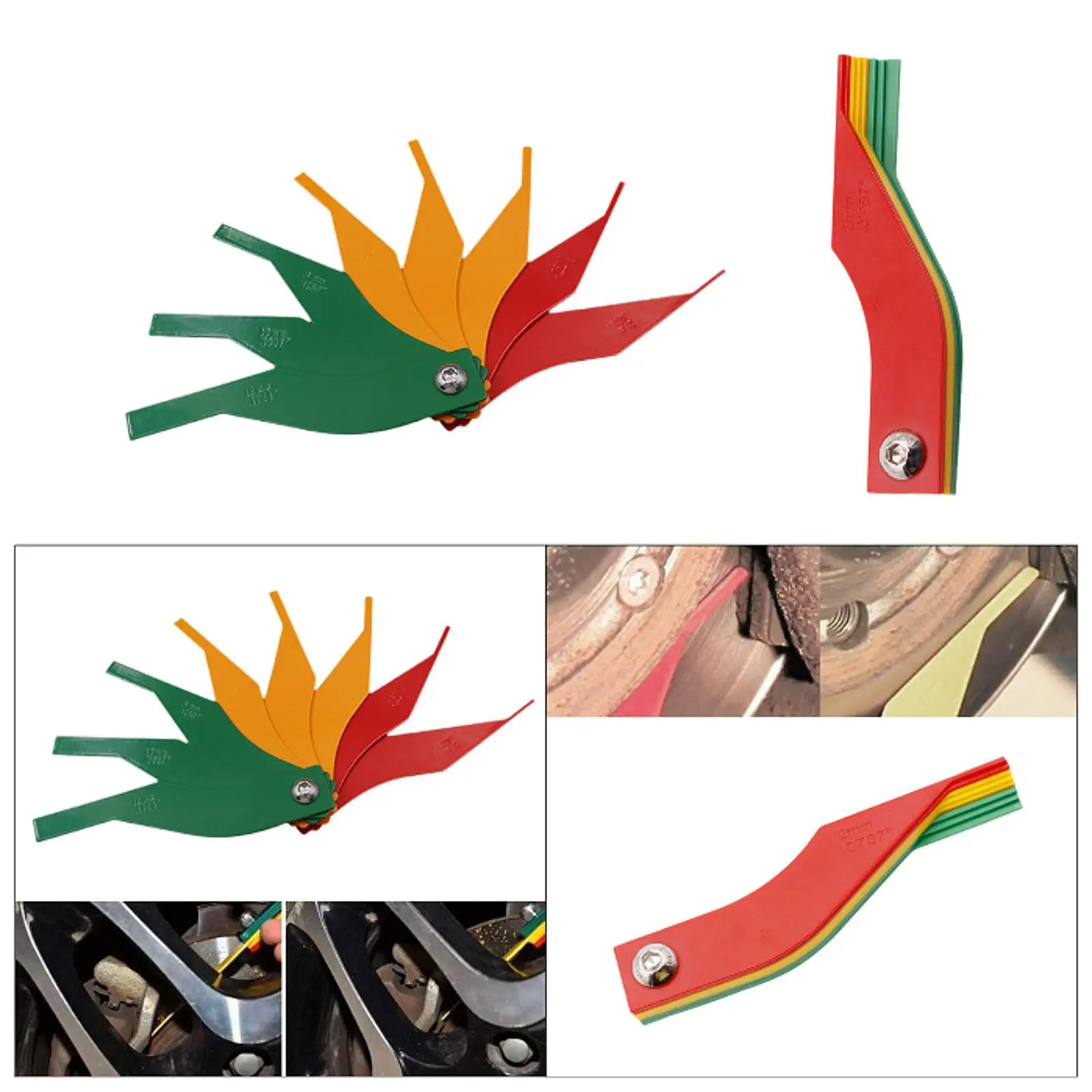 

Brake Pads Gauge Practical Compact Sturdy Tyre Depth Measure Tool Professional Portable Combination Use with Disc and Drum