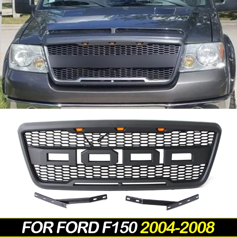 

Front Grill with LED lights Fits For Ford F150 2004-2008 Raptor F-150 Racing grill Accessories