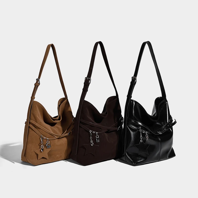 

Fashion women's 2026 new autumn and winter PU armpit bucket bag casual commuting large capacity single shoulder crossbody bag