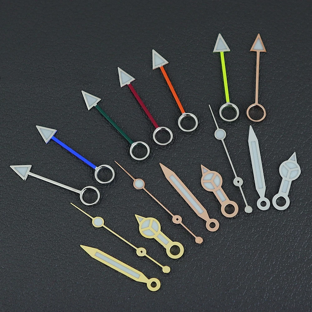 그린 C3 야광 시계 바늘, NH34 무브먼트 로즈 골드 실버, 7.8x12x12.5x12.5mm, NH34 시계 액세서리 포인터, GMT 마스터