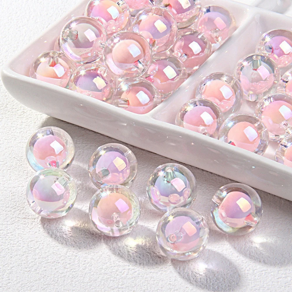 108 Stück 8mm Acrylperlen in Pink, Abstandshalterperlen. Lose Perlen DIY Perle in Perle Handmaterial, Dekorationsperlen – Detail 8