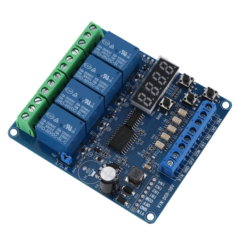 1 PCS Relay Module Board With Optocoupler Self-Locking Timing Relay 4 Channel Multi-Function