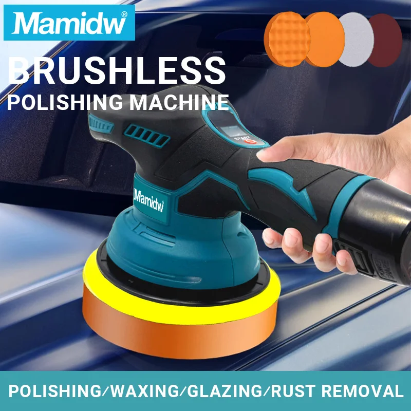 

Mamidw 8 передач цифровой дисплей аккумуляторная полировальная машина электрическая полировальная машина для вощения автомобиля для электроинструментов Makita 12 В