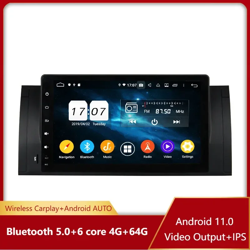 Android Auto Radio Stereo For BMW E39 M51995-2003 X5 E53 2000-2007 Car GPS Navigation Multimedia Player With RDS Wifi 4G Carplay