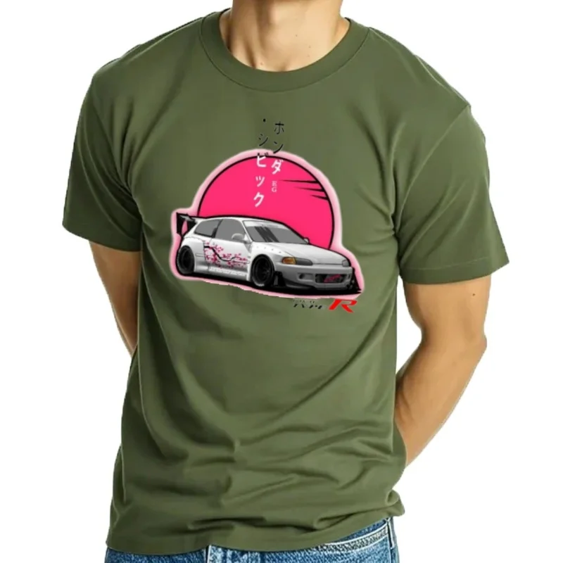 Hip Hop japon Style hommà manchcourtJDM Mugen puissance T-Shirt Honds Civic Type R EG EK voiture classique t-