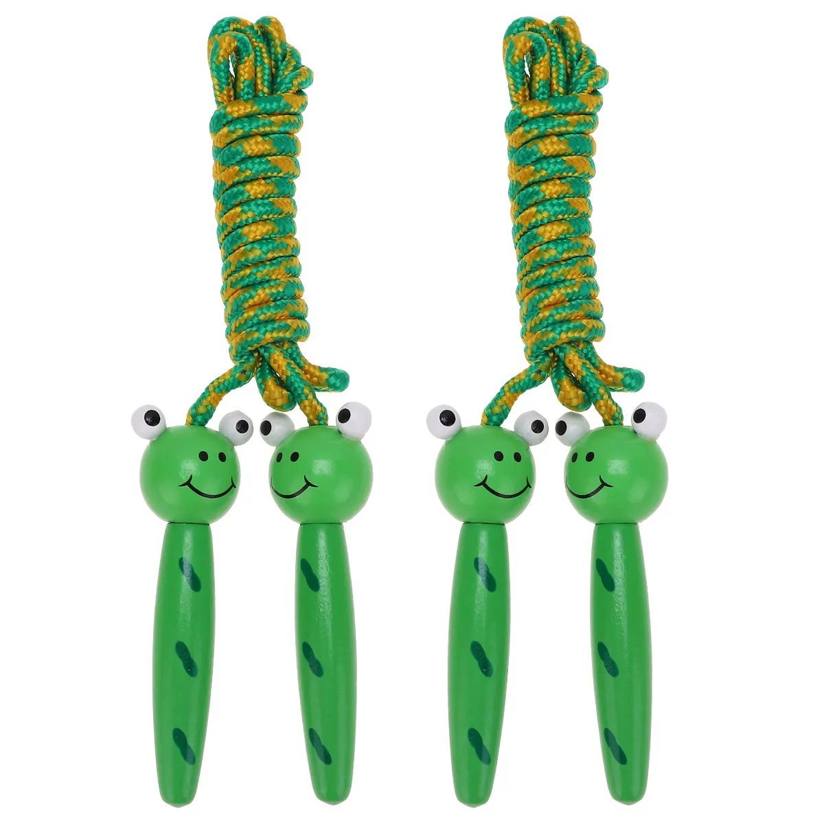 2Pcs Kids Jump Ropes Wood Handle Jump Rope Workout Equipment Cartoon Pattern Fitness Tool for Students Home Gym