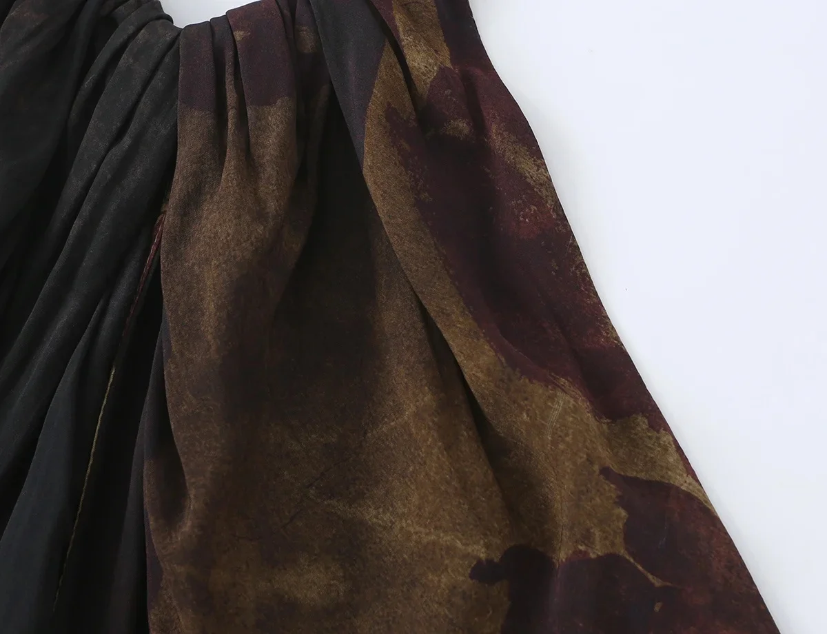 KONDALA Elegantes Strandkleid für Damen, langes, bedrucktes, rückenfreies Neckholder-Partykleid, modisches Sommer-Herbst-Kleid 2026, gerades Kleid – Detail 10