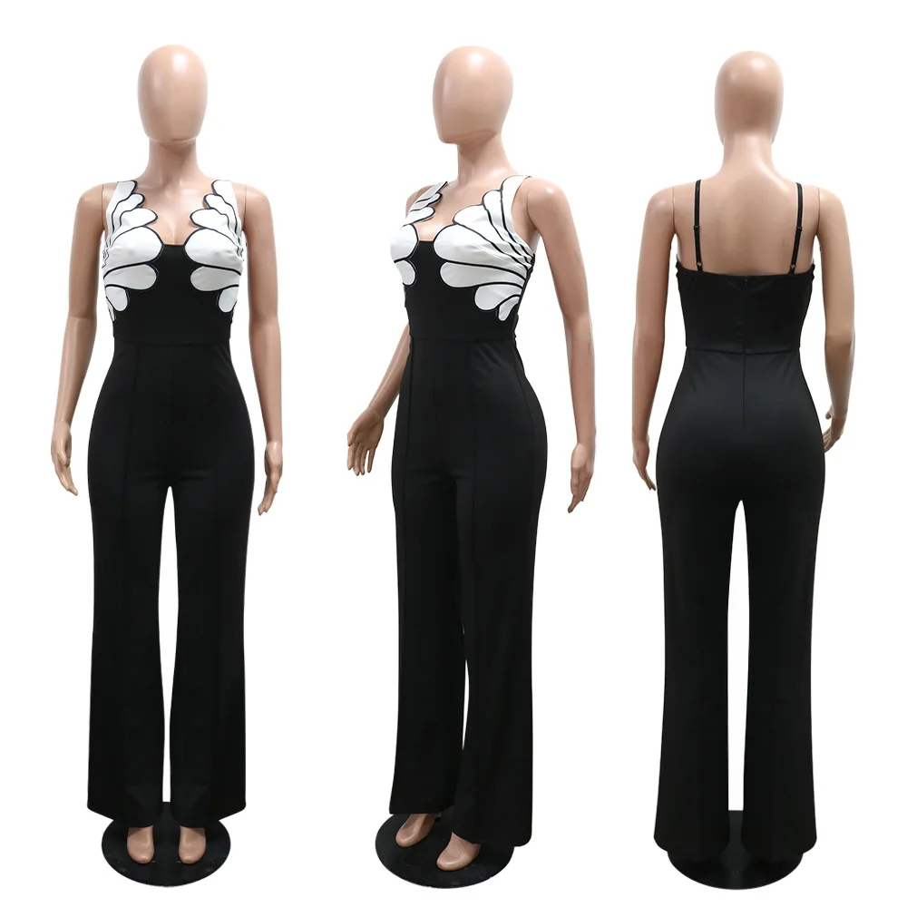 

Уличный комбинезон Slim Fit V Ne, сексуальные повседневные модные женские длинные брюки из полиэстера, средняя талия, обычные тонкие