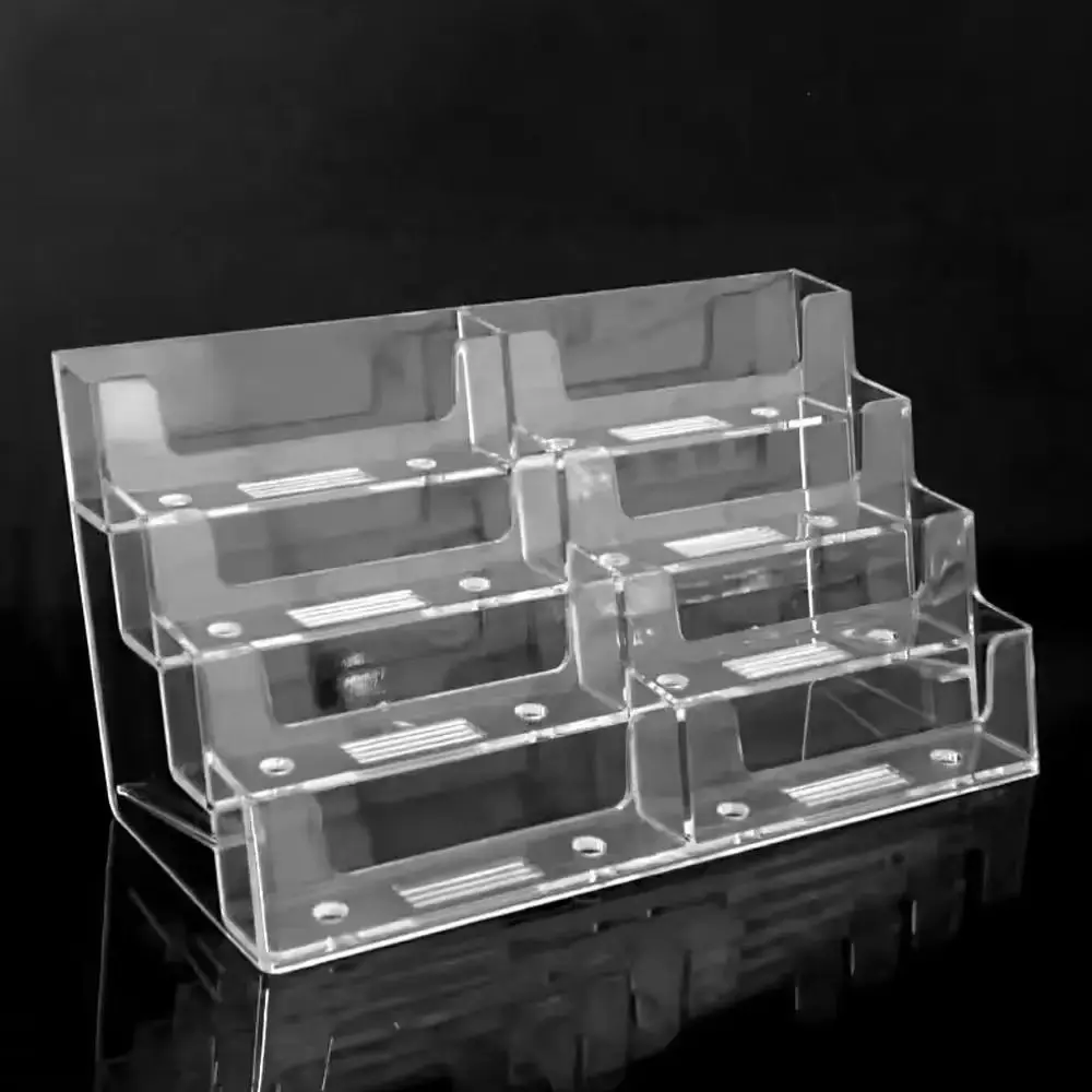 

Transparent Business Card Box Display Holder 4 Layers Name Card Display Stand Plastic Multi-Layer Business Card Storage Box