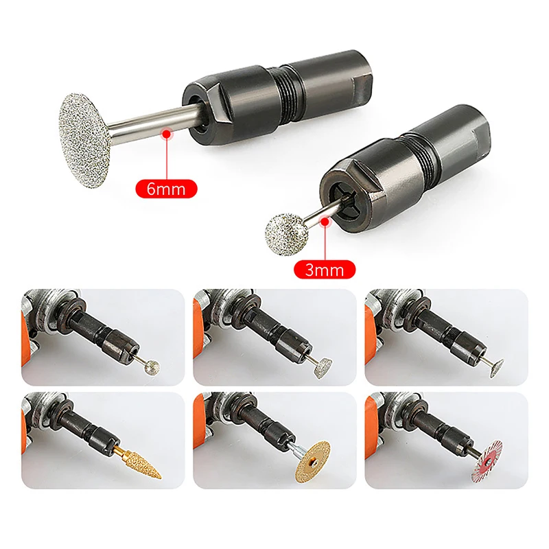 Universal Angle Grinder Modified 6/3mm Adapter To Straight Grinder Chuck For 100-type Angle Grinder M10 Thread Grinding Cutter