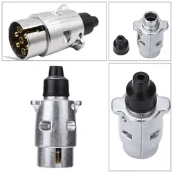 12V 7 Pin Aluminium Alloy Plug Trailer Connector plug For Boat Car/Truck  Professional Replacement Towing Electrics