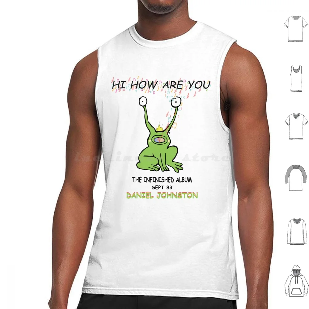 Hola, ¿Cómo estás camisetas sin mangas de algodón estampado Hola cómo estás Kurt Fliper Music 90s Indie Music 90s Music Rana Linda rana