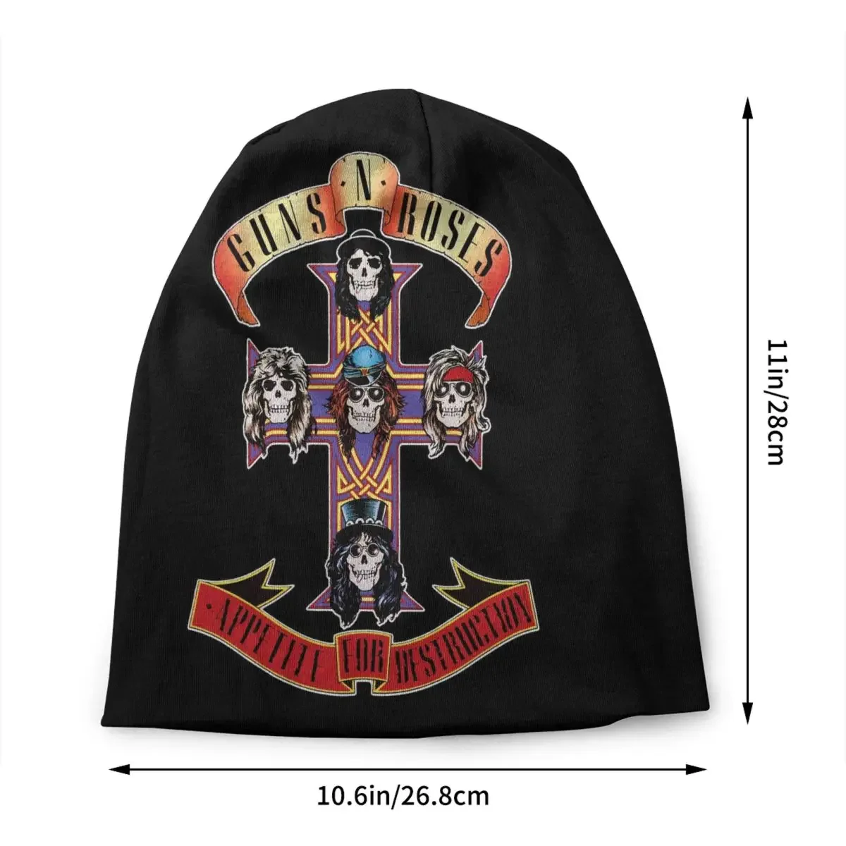 Hard Rock Band Guns N Roses Skullies Beanies Caps Fashion Winter Warm Women Men Knit Hats Unisex Adult Bullet Logo Bonnet Hats