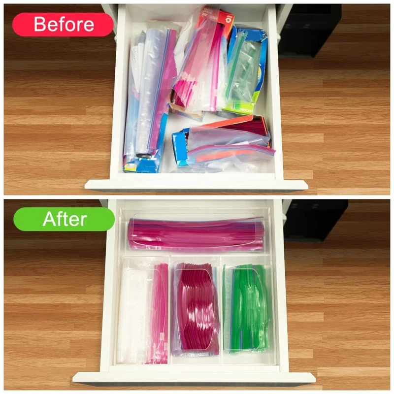 Acrylic Bag Storage Box Dispenser Storage Bag Case for Sandwich Variety Size Bag Container Holder