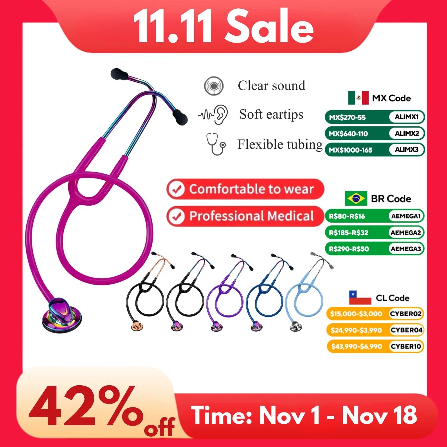 Medical Professional Stethoscope Single Head Stethoscope for Doctor Nurse Cardiology Stethoscope Engrave Name Health Care