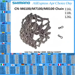 SHIMANO DEORE XTR CN M9100 XT M8100 SLX M7100 DEORE M6100 Chain 12s MTB Bicycle Chain 116L 124L 126L Bicycle Original Shimano