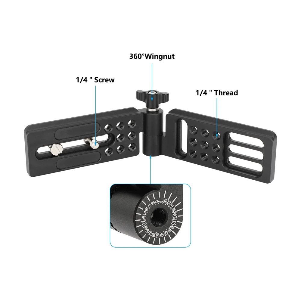 دعامة L قابلة للطي من CAMVATE مع لوحة تحرير سريعة من نوع Arca مع علامات قياس محفورة بالليزر لكاميرا ثلاثية القوائم